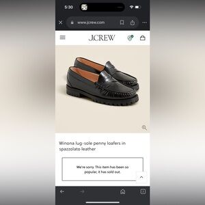 J CREW Winona lug-sole penny loafers in spazzolato leather